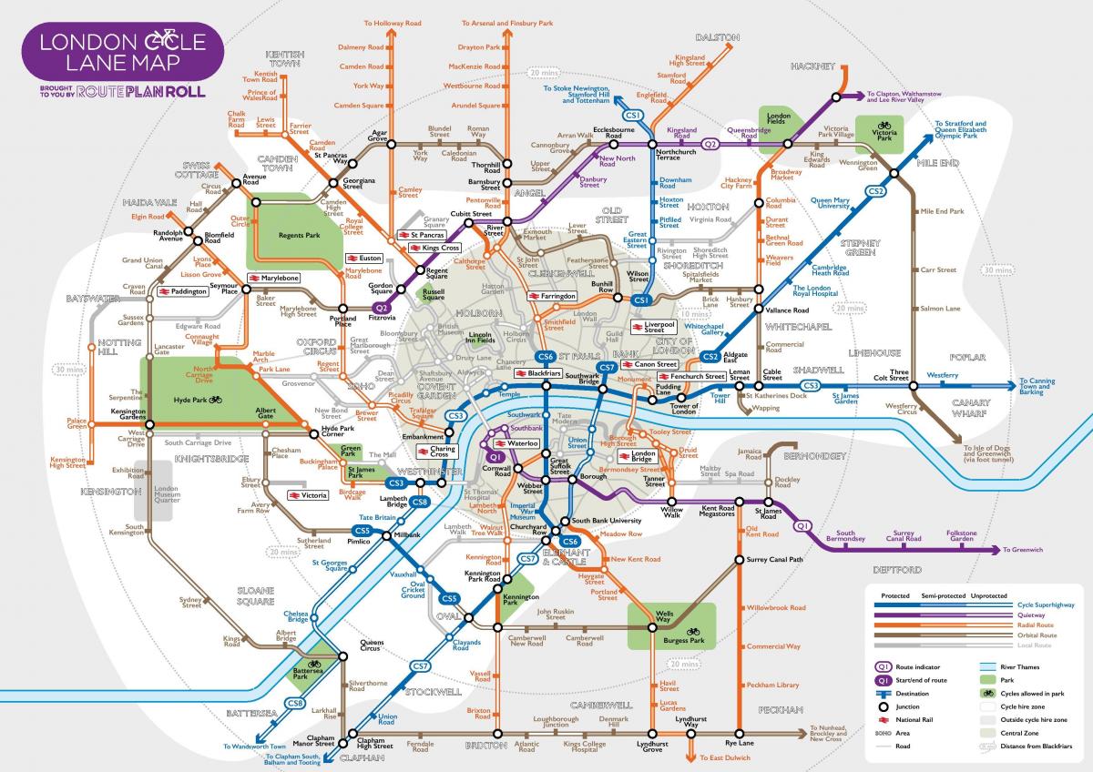 Karte von London bike
