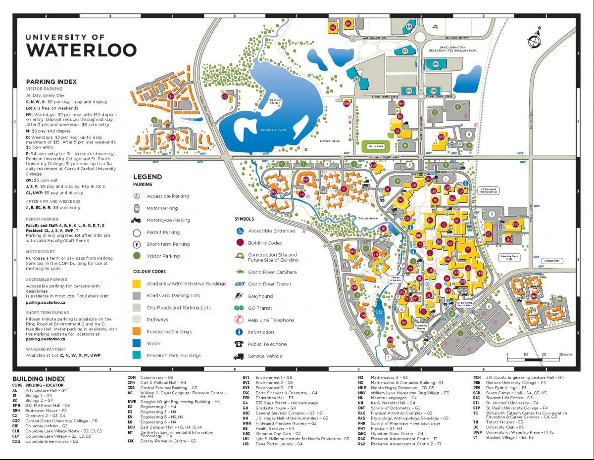 Karte von Waterloo campus