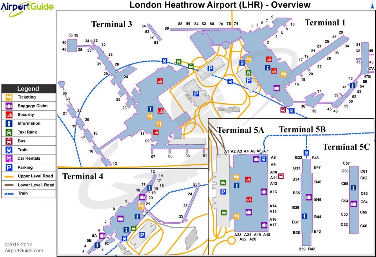 Karte von heathrow terminal