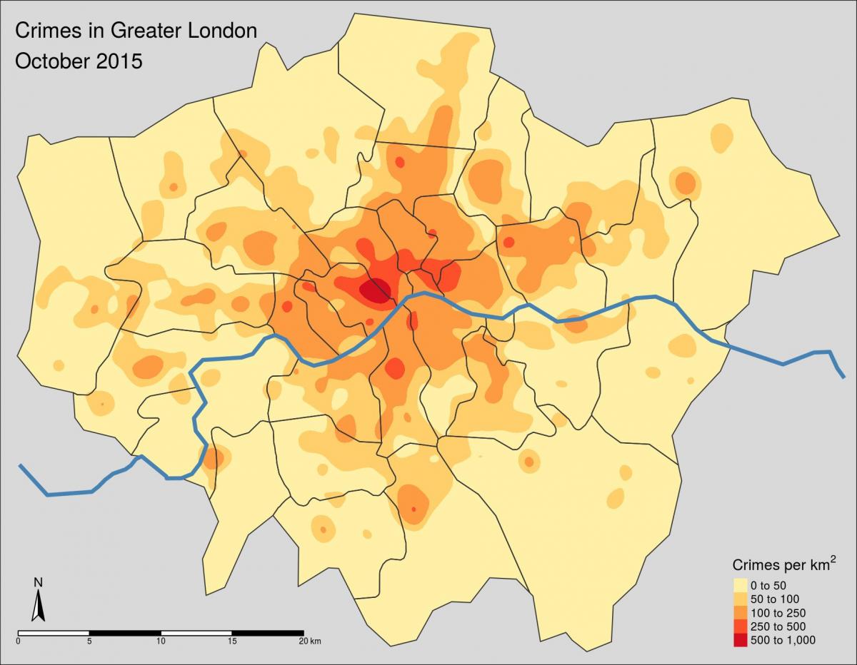 Karte der Londoner Kriminalität