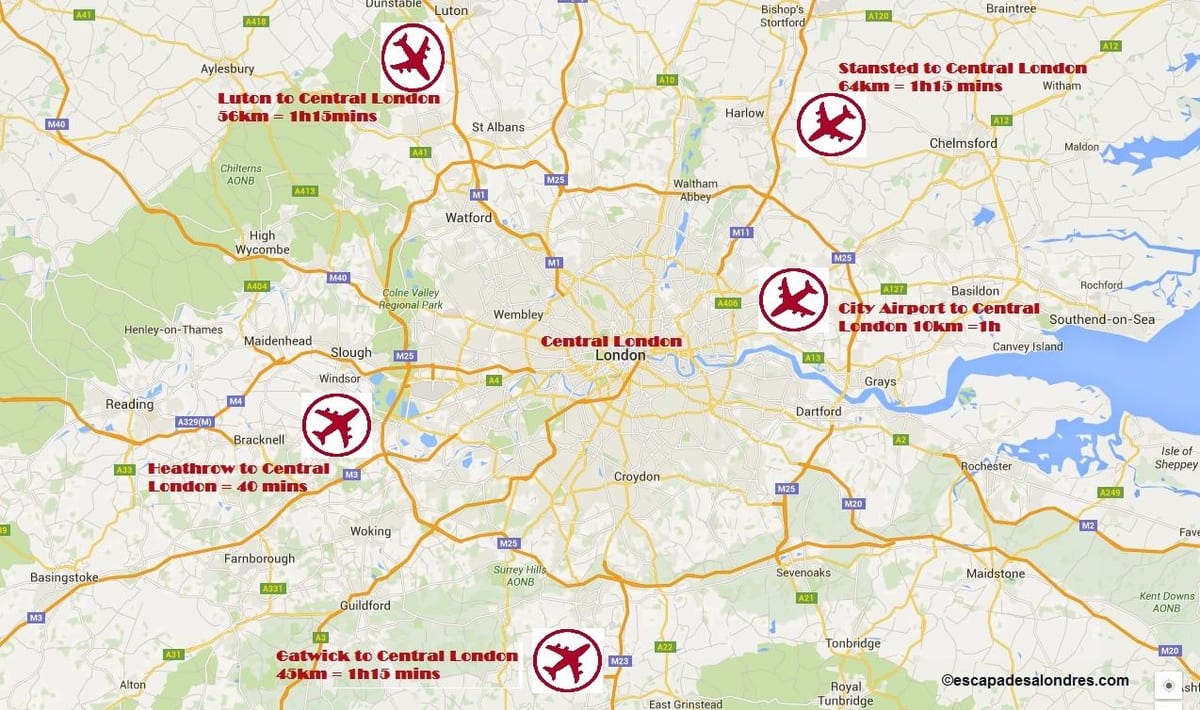 London Flughafen Karte