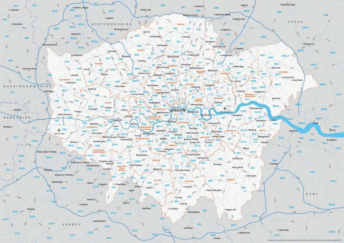 PLZ-Karte von London