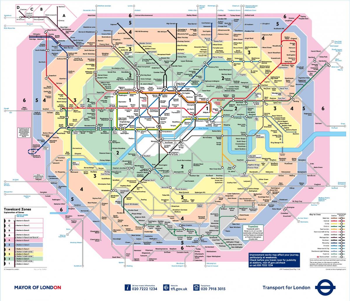 London Karte-Zonen