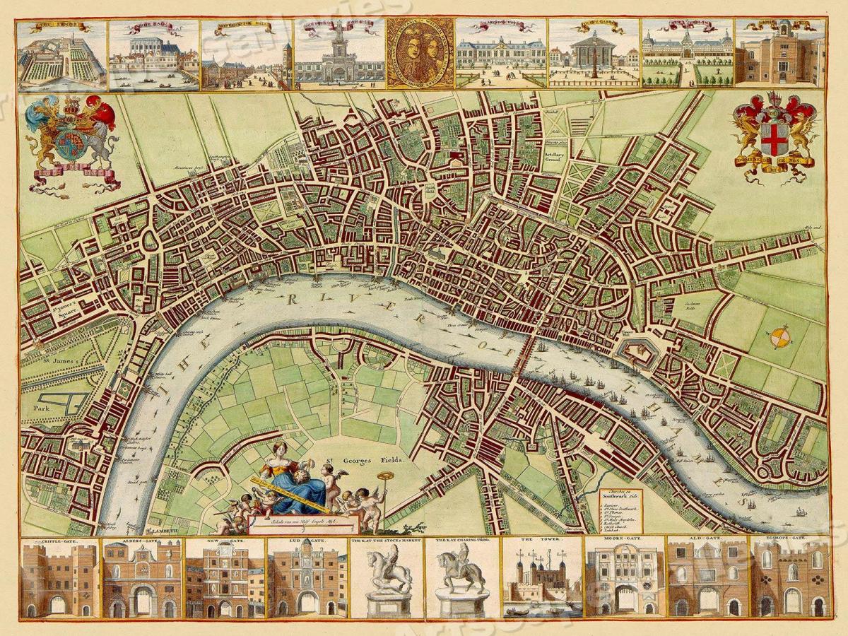 Karte von vintage-London