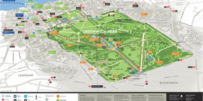 Karte von Greenwich park in London
