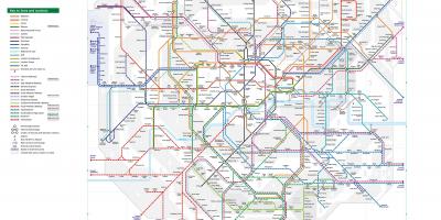 Karte der Londoner Bahnhöfen