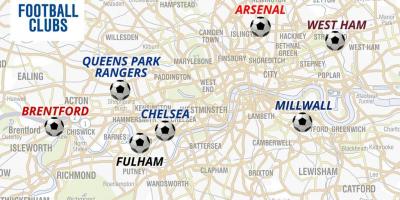 Karte von footbal Stadien London