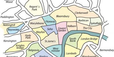 Nachbarschaft Stadtplan von London