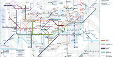 Karte der Londoner tube